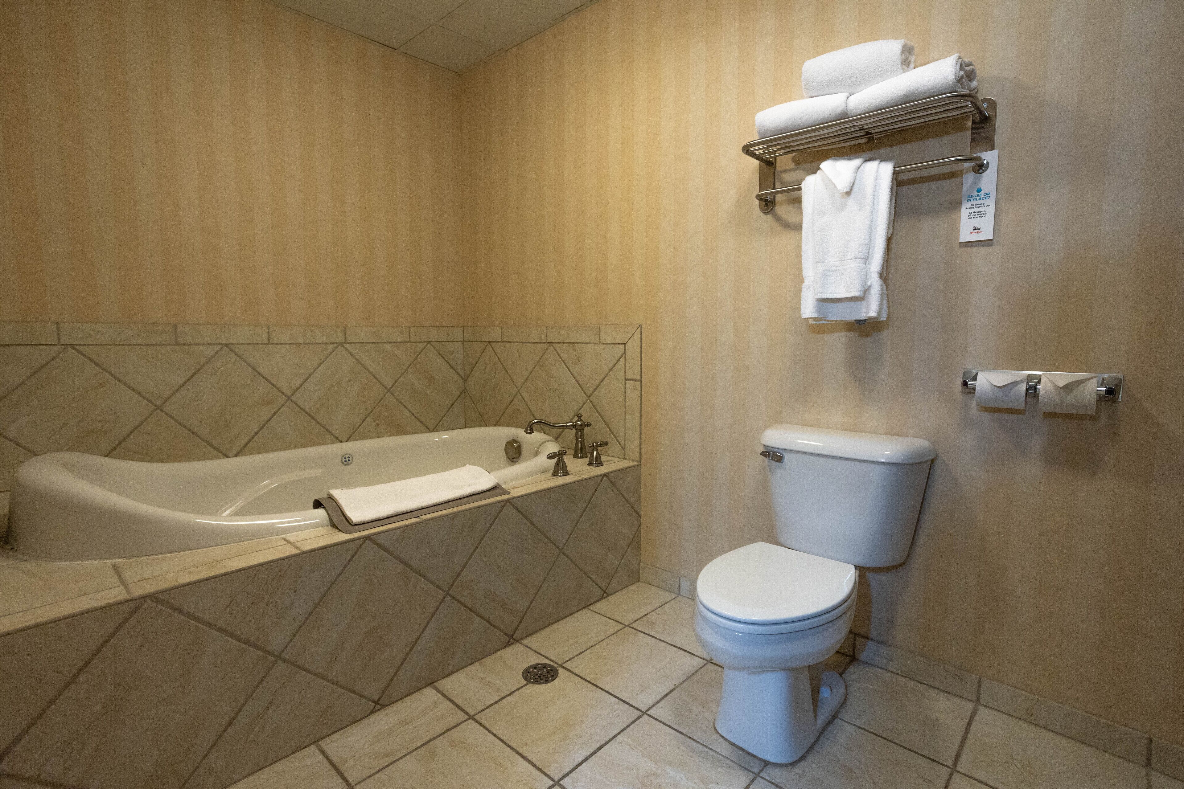 suite, 1 king bed, jetted tub | bathroom | free toiletries, hair dryer, towels, soap