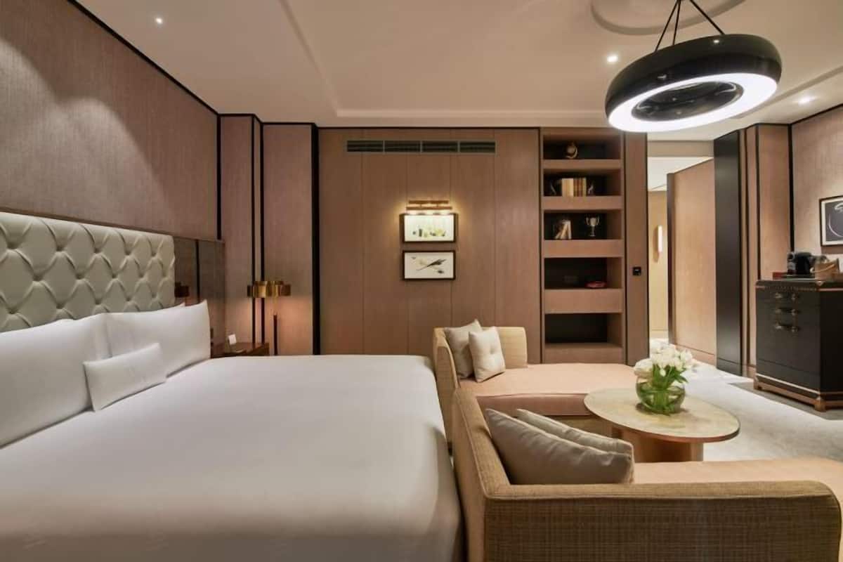 1 bilik tidur, peralatan tempat tidur premium, bar mini