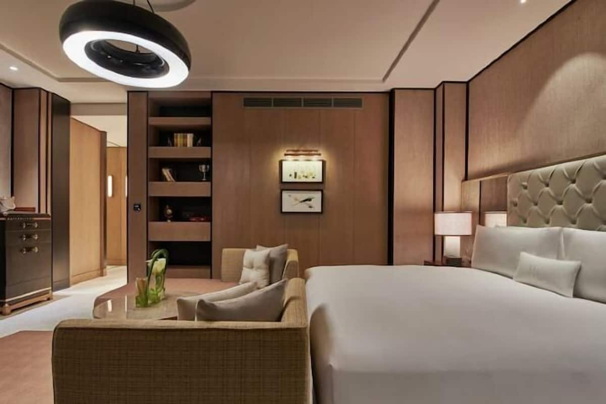 1 bilik tidur, peralatan tempat tidur premium, bar mini