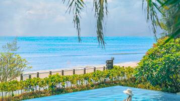 Indoor pool, seasonal outdoor pool, free pool cabanas, pool umbrellas