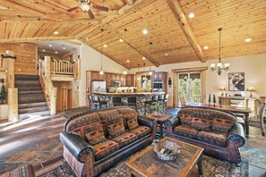 TV, fireplace, DVD player