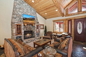 Televisio, takka, DVD-soitin