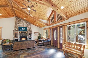 TV, fireplace, DVD player