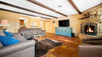 TV connectée, cheminée, lecteur de DVD