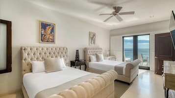 Apartment, 2 Queen Beds, Ocean View | 1 bedroom, premium bedding, down duvets, in-room safe