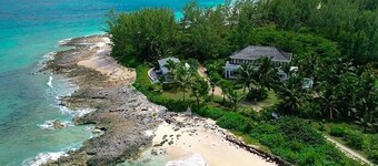 Stylish & Private Beachfront Home w/Heated Pool, Walk to Restaurants