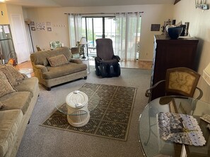 TV, DVD player, toys, books