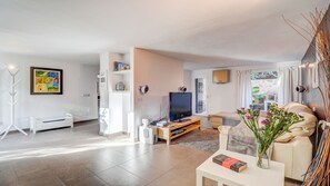 TV connectée, cheminée, lecteur de DVD, chaßne hi-fi