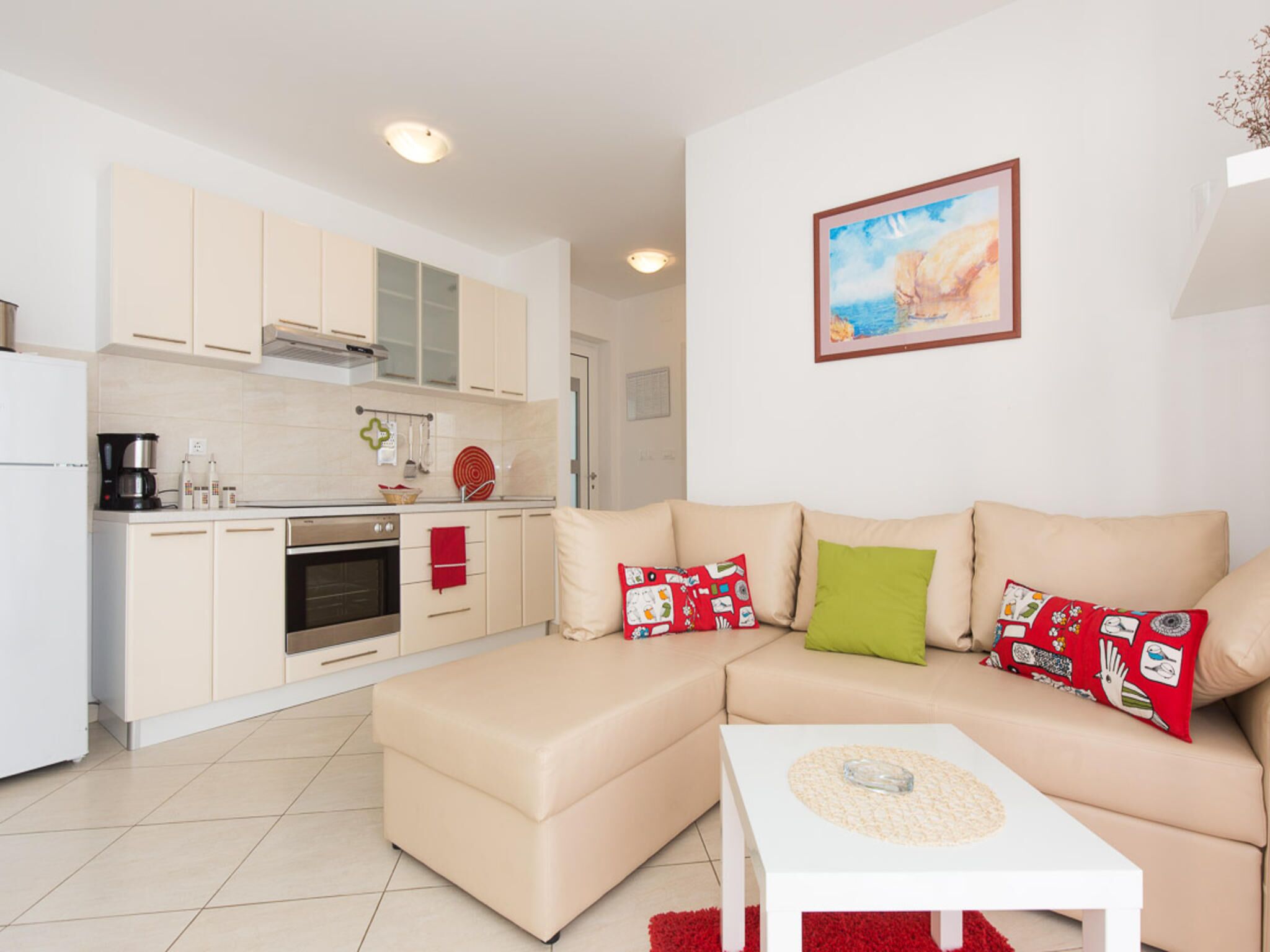 Apartment, 2 Bedrooms, Terrace (377 - priz) | Living area | Flat-screen TV