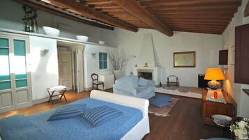 Tv, eldstad och dvd-spelare