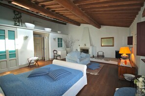 Televisión, chimenea y reproductor de DVD 