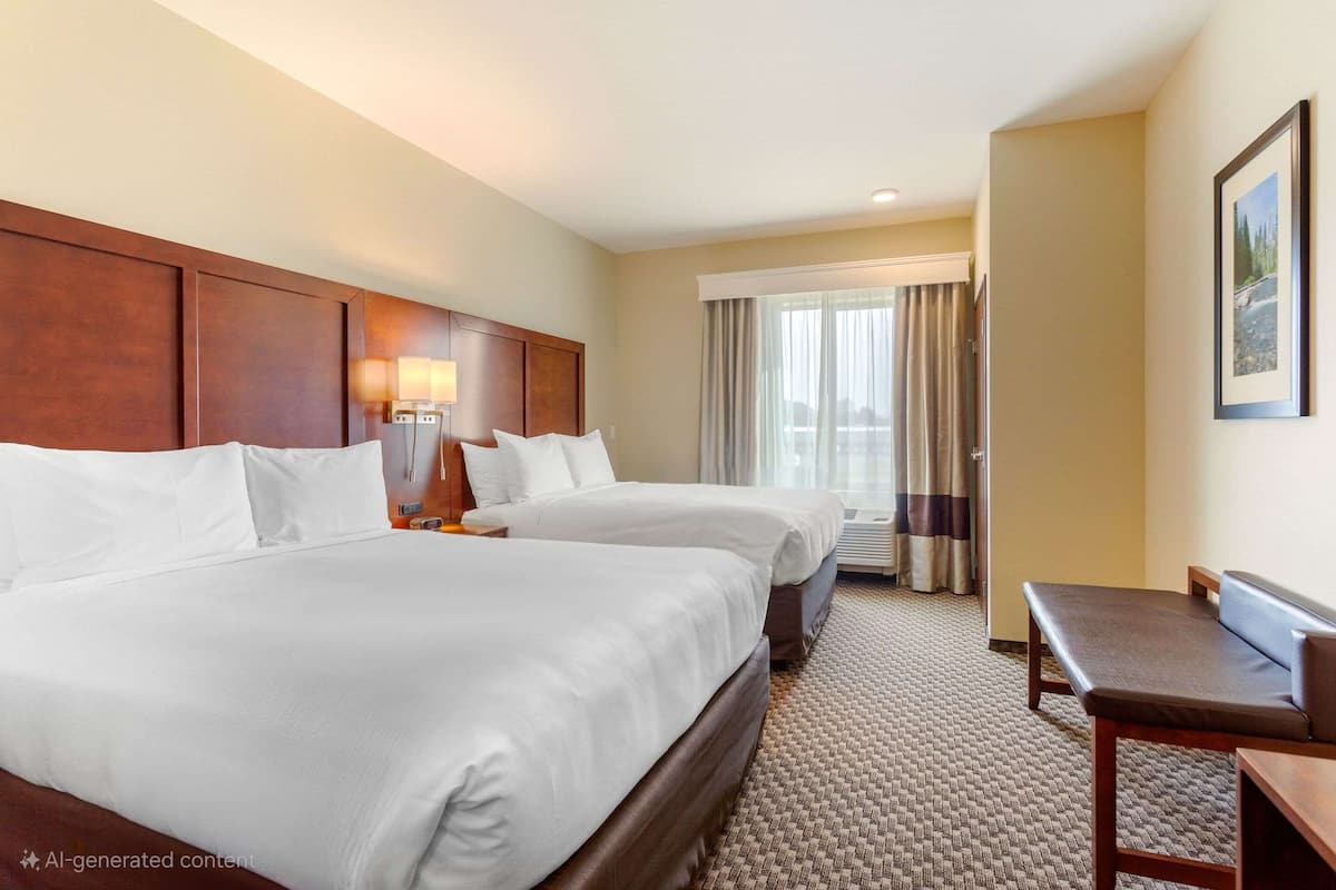 Down comforters, pillowtop beds, desk, laptop workspace