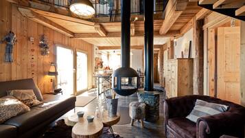 Télévision, cheminée, jeux vidéo, lecteur de DVD