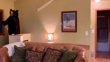 TV connectée, cheminée, lecteur de DVD, vidéothÚque