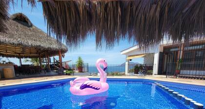 Casita Santiago Ocean View balcony and pool