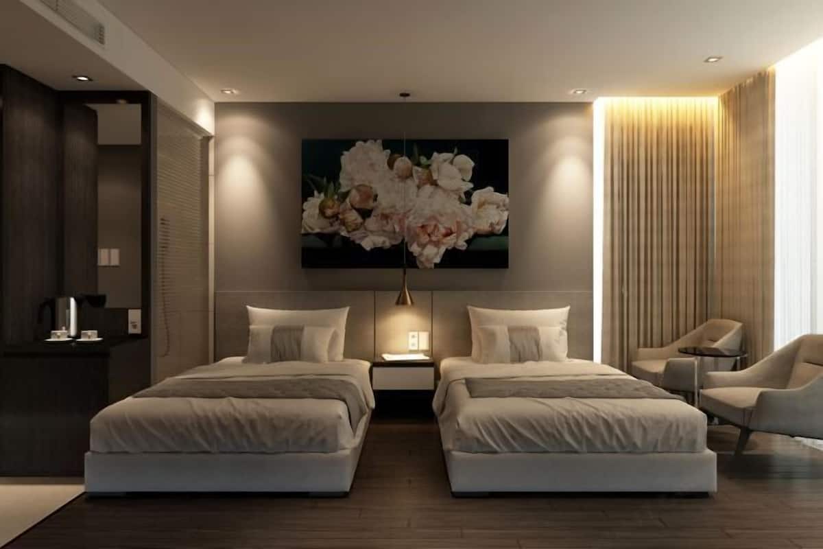 Egyptian cotton sheets, premium bedding, minibar, in-room safe