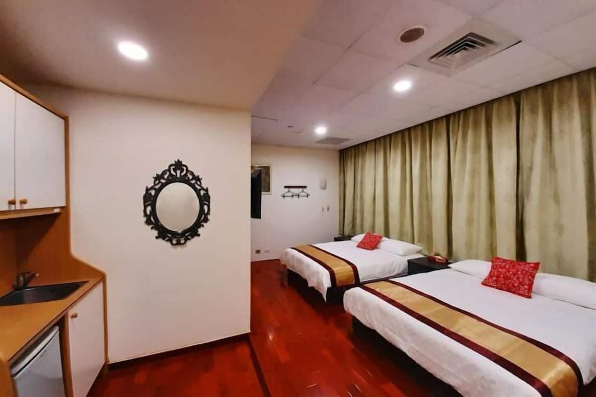 Desk, blackout drapes, rollaway beds, free WiFi