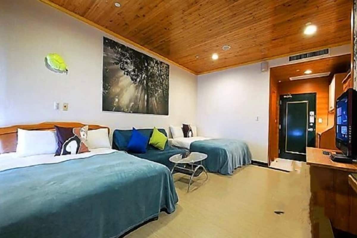 Desk, blackout drapes, WiFi (free), bed sheets