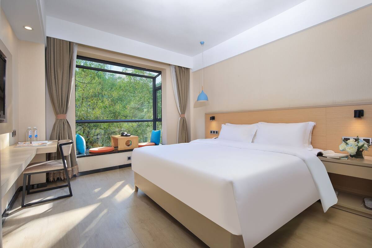 Comfort Double Room | Premium bedding, desk, laptop workspace, blackout drapes