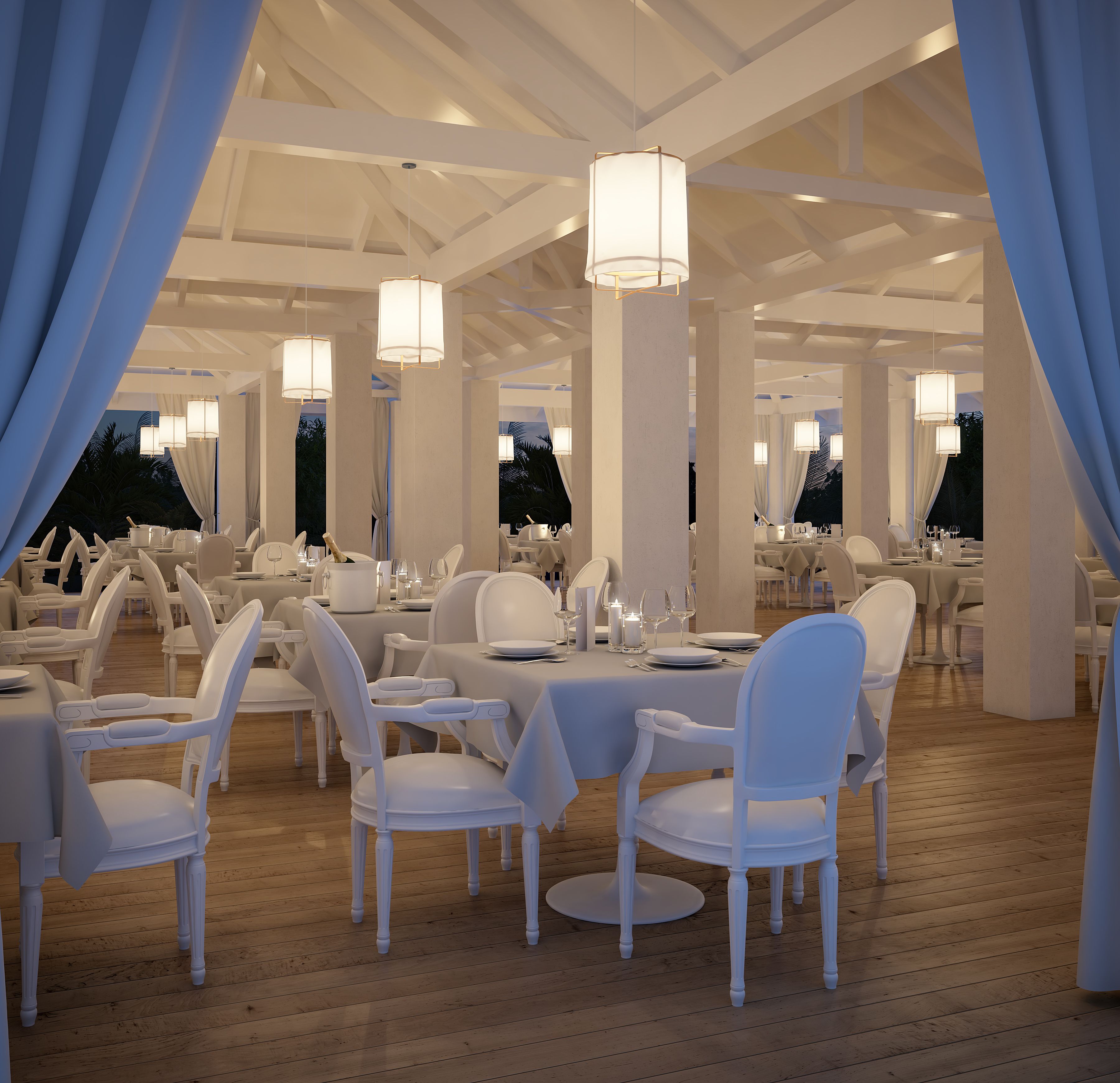 breakfast, lunch and dinner served