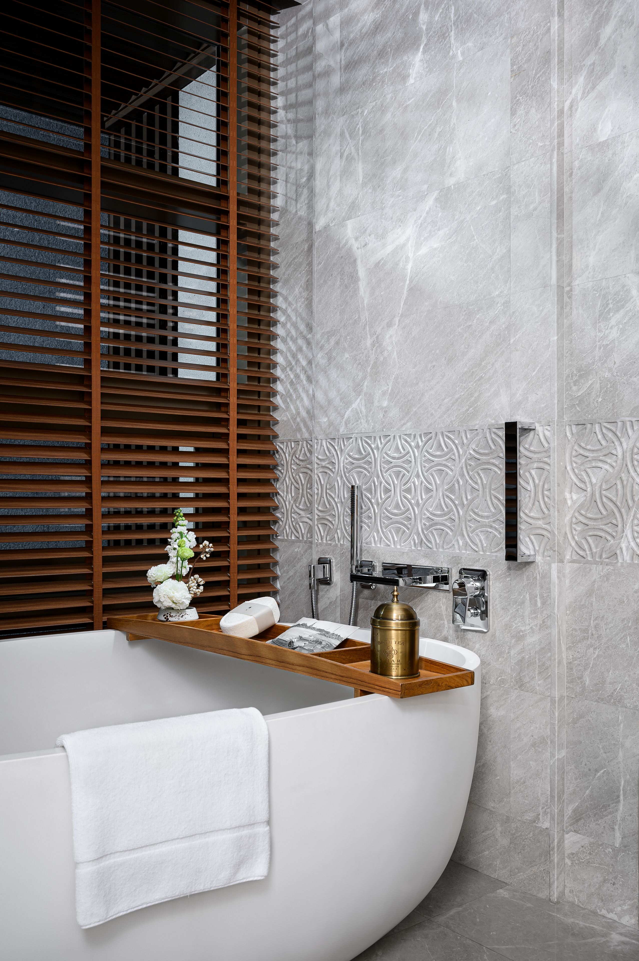Villa | Bathroom | Separate tub and shower, rainfall showerhead, designer toiletries
