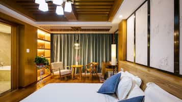 Desk, blackout drapes, free WiFi