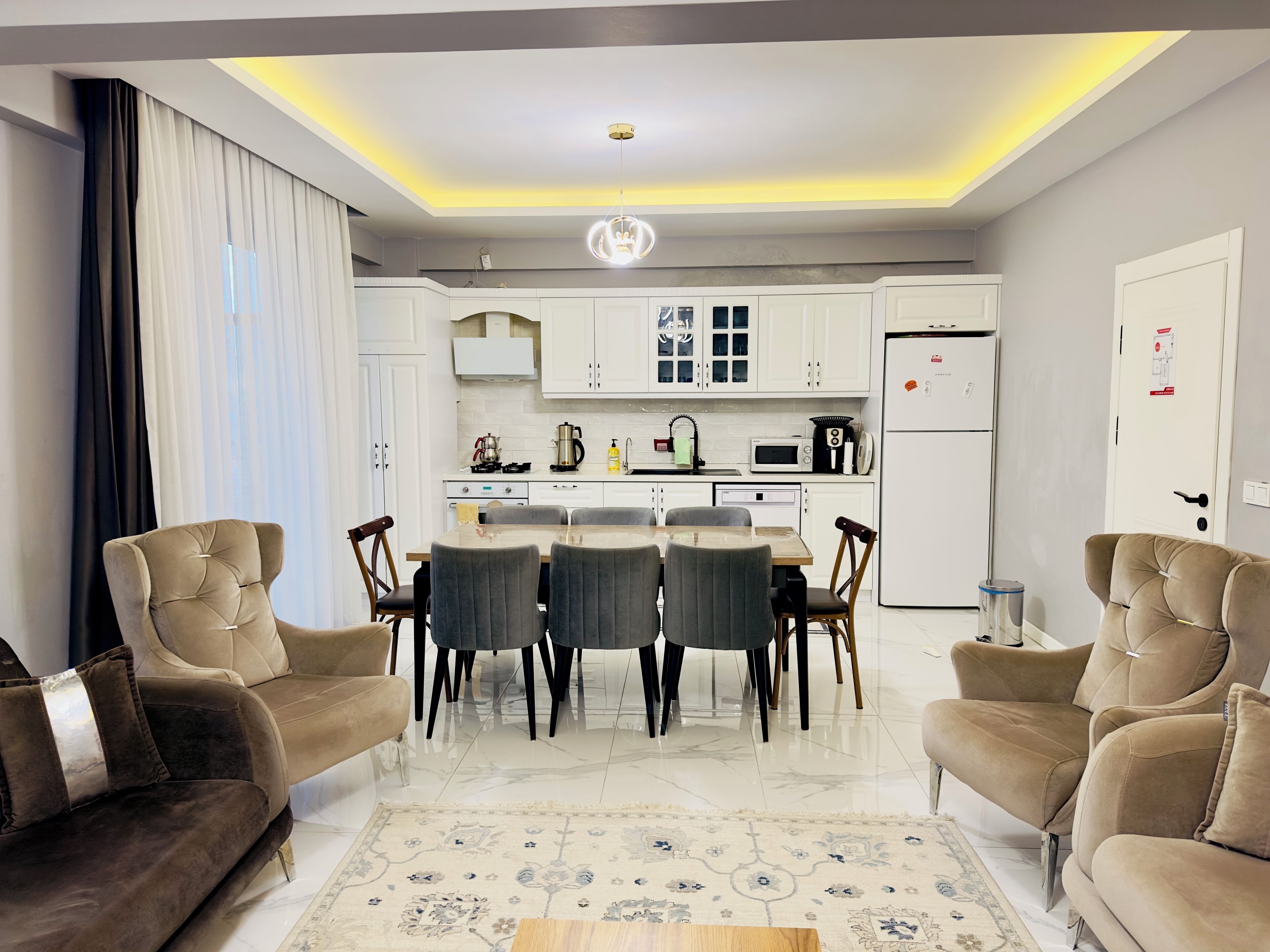 Family Villa | Private kitchen | Coffee/tea maker, electric kettle, dining tables