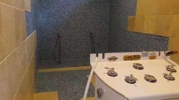 Sauna, hot tub, hot stone massages, deep-tissue massages