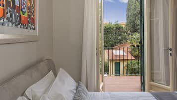 Doppelzimmer, Balkon | Bettwäsche aus ägyptischer Baumwolle, hochwertige Bettwaren