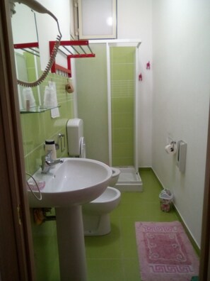 Double or Twin Room (Viola) | Bathroom | Shower, free toiletries, hair dryer, bidet