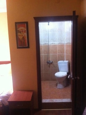 Dusche, kostenlose Toilettenartikel, Haartrockner, Hausschuhe