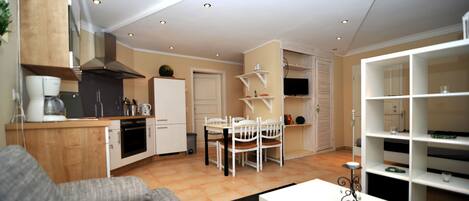 TV, DVD player, books