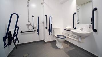 Double or Twin Room, Accessible | Bathroom | Shower, free toiletries, towels