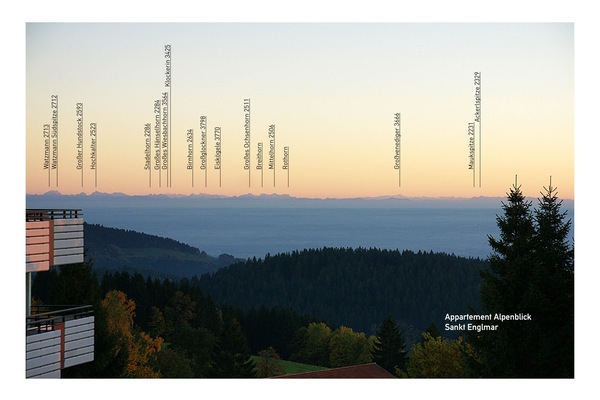 Berge- bei klarem Wetter vom Balkon und vom Küchenfenster aus zu sehen.