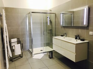 Shower, hair dryer