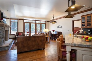 TV, fireplace, DVD player, video library - Vacation condo in Northstar village. Perfect location overlooking the mountain.  (Truckee)