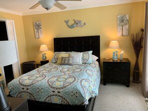 2 bedrooms, desk, iron/ironing board, travel cot