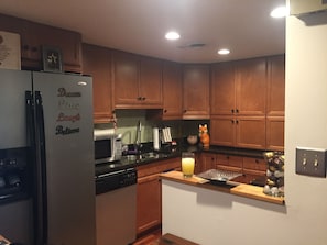 Updated kitchen / granite countertops with everything you would ever need for your stay.