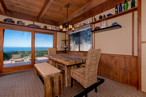 Dining - Oceanfront Vacation Home - Spectacular Views; Hot Tub; Wi-Fi. (Elk)