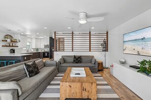 Smart-TV, Kamin, DVD-Player, BĂŒcher