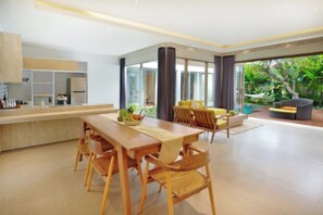 Royal 3 Bedroom Villa with Private Pool & Waterslide | Private kitchen | Fridge, microwave, stovetop, coffee/tea maker - La Mira Villa Seminyak by Ini Vie Hospitality (Kerobokan)