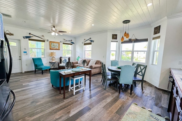 Spacious kitchen and living room