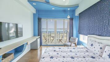 Quarto casal conforto, 1 cama de casal, para não fumantes | Vista para praia/oceano