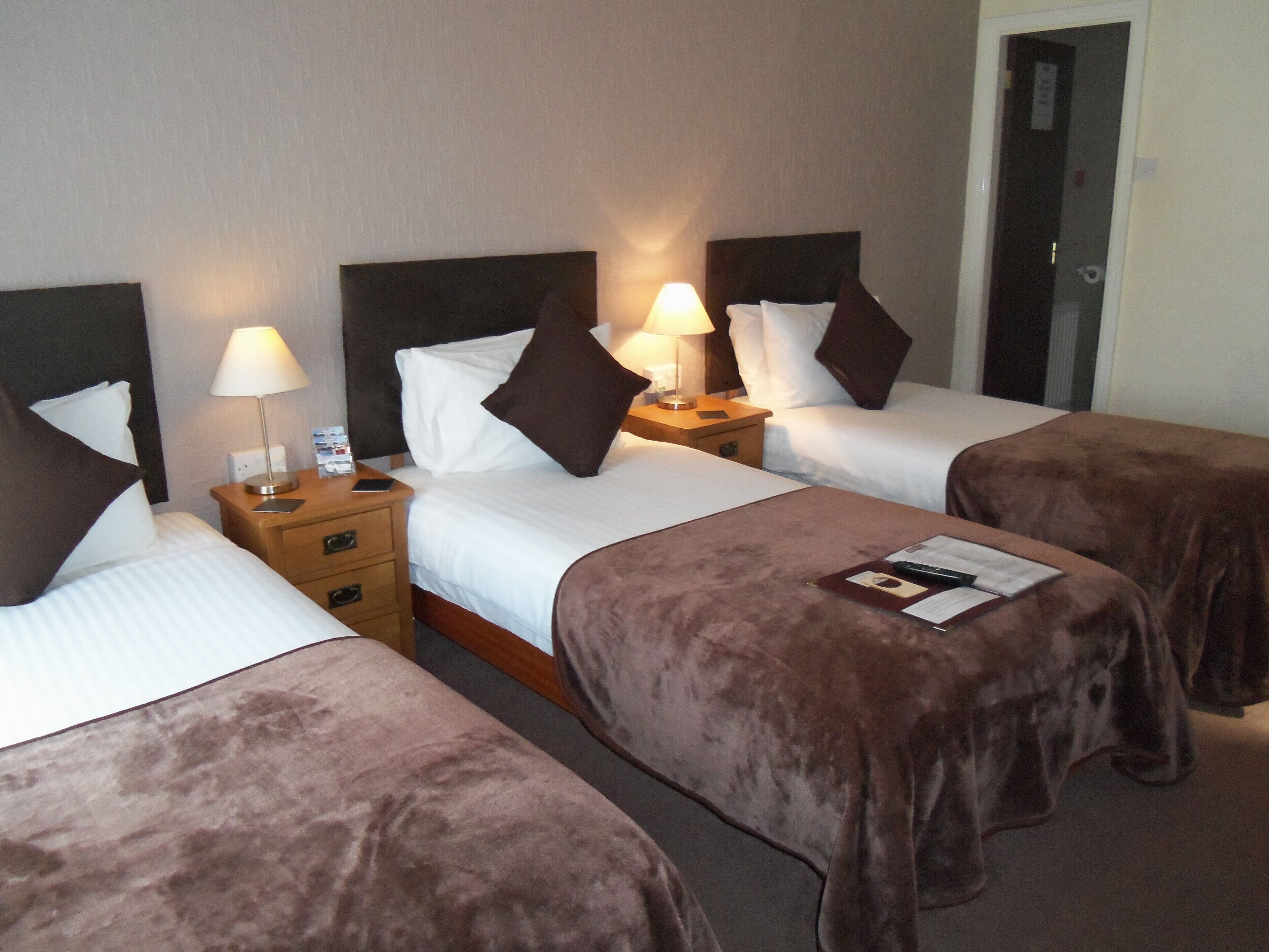 Habitación triple, 3 camas individuales, no fumadores | Caja fuerte, decoración individual, mobiliario individual y escritorio