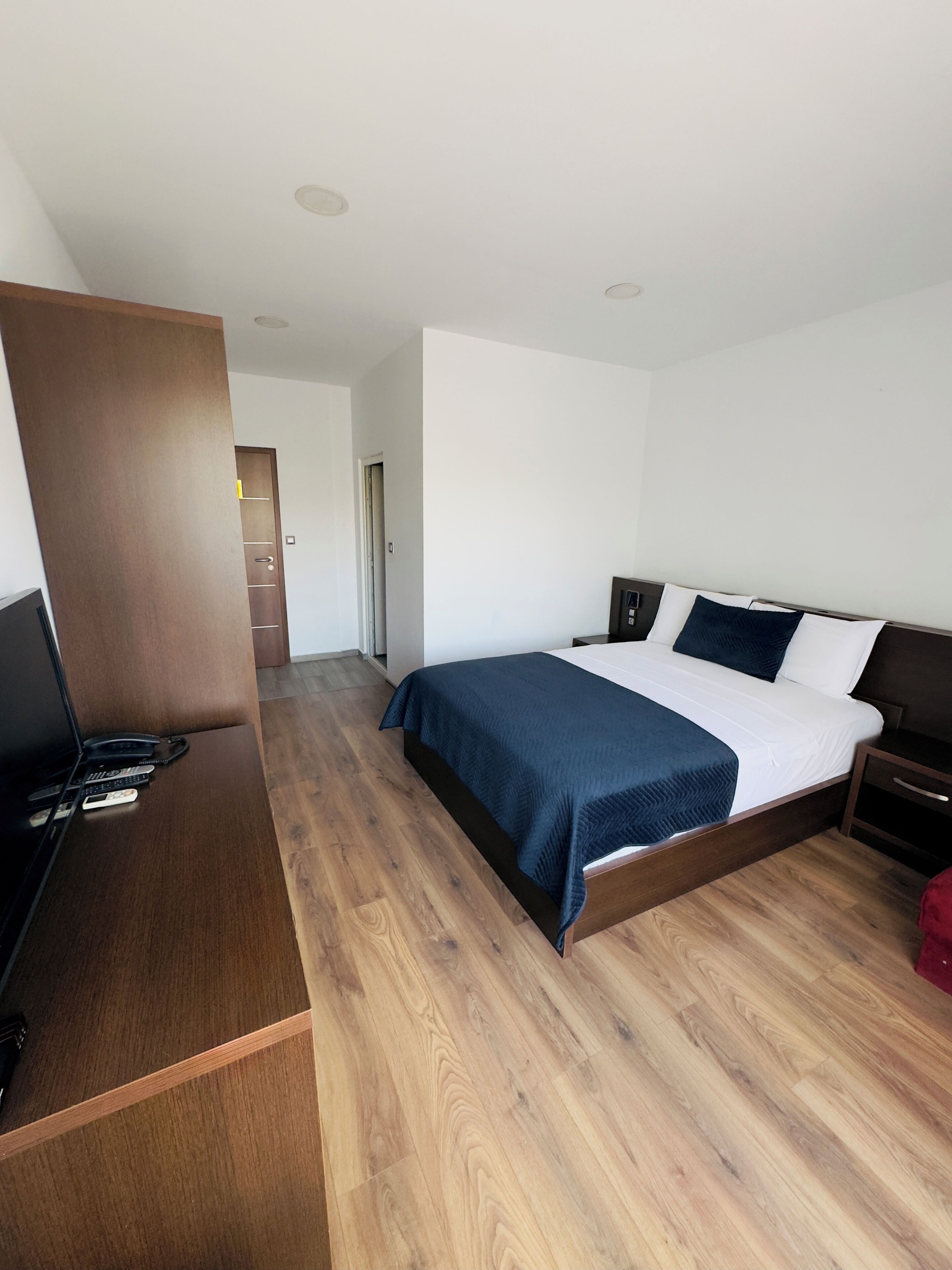 minibar, desk, laptop workspace, soundproofing