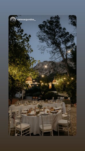 Outdoor banquet area
