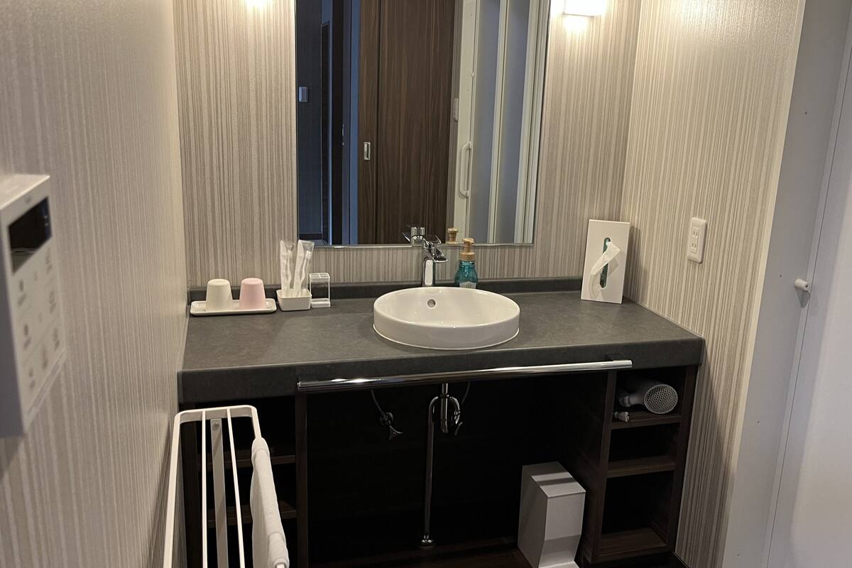 Bathroom | Free toiletries, hair dryer, slippers, electronic bidet