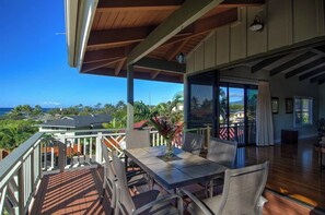 Outdoor dining - Expansive Oceanviews, AC, Walk to Poipu Beach (Koloa)