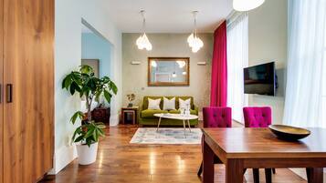 Family Residence at The Gyle | Living area | 43-inch LCD TV with digital channels