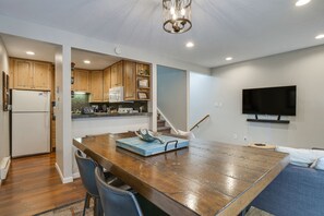 Enjoy cooking in this fully equipped kitchen with a microwave and ample workspace.